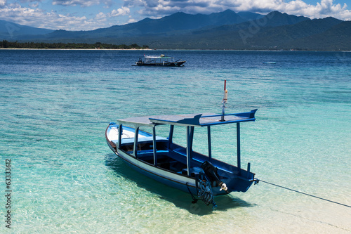 Boats moored at Gili Meno, Lombok, Indonesia, Asia