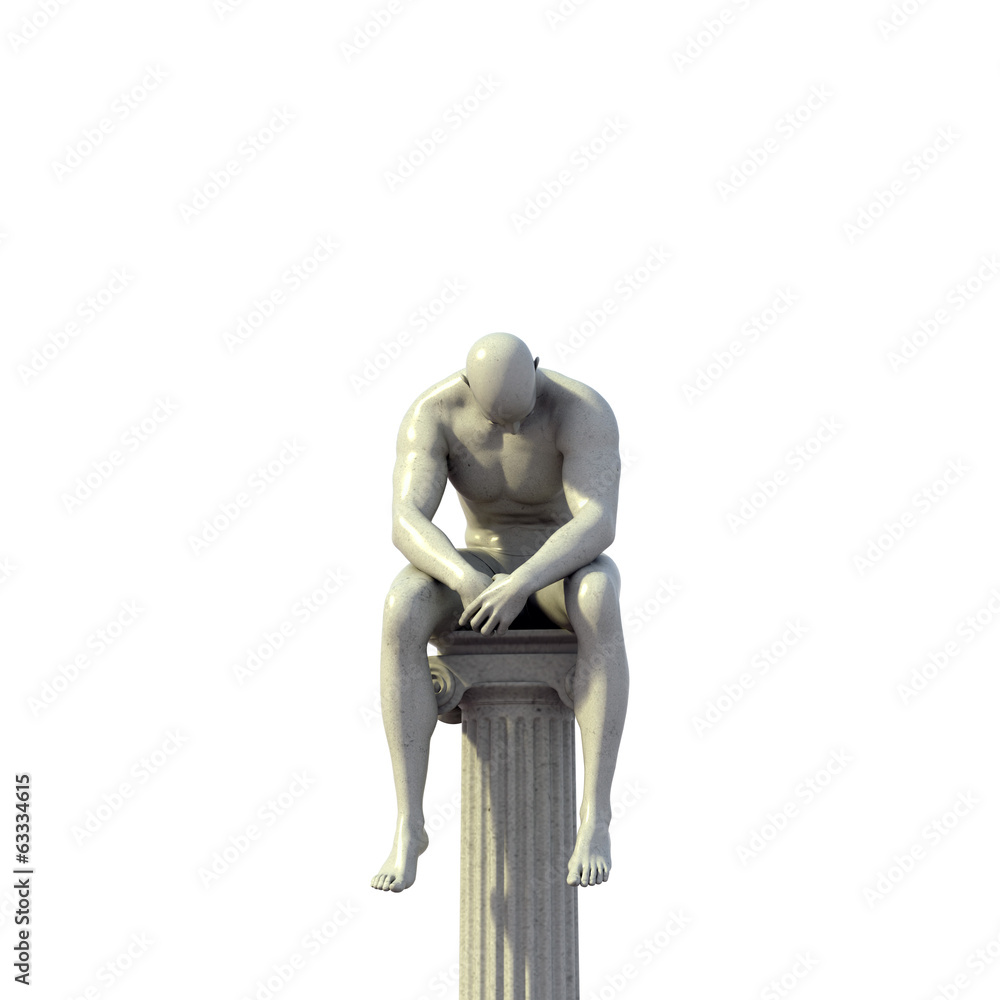 Nachdenkliche Statue auf Pilaster Nachdenkliche Statue auf Pilaster