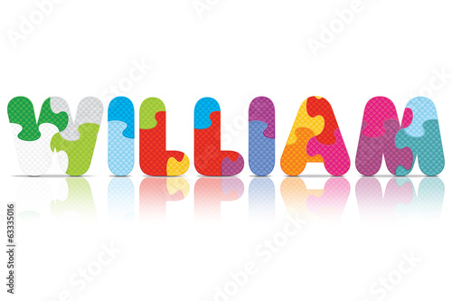Vector WILLIAM written with alphabet puzzle