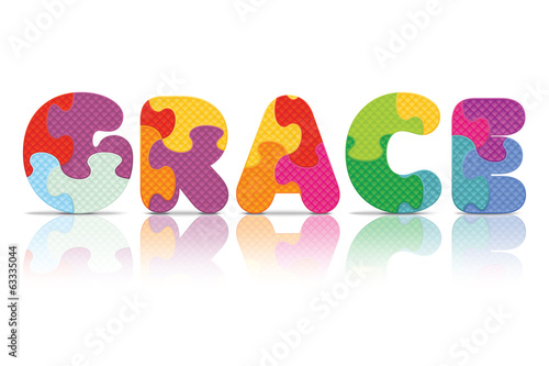 Vector GRACE written with alphabet puzzle