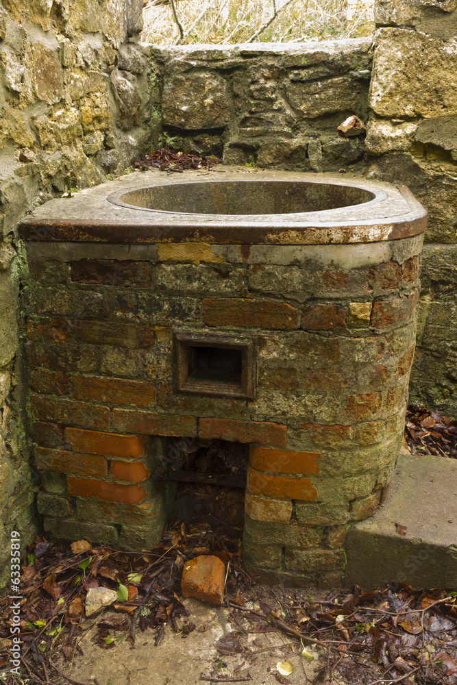 Copper vintage water heater, derelict. Stock Photo Adobe Stock