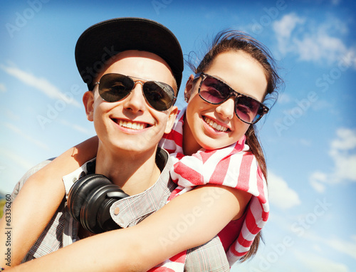 teenagers having fun outside