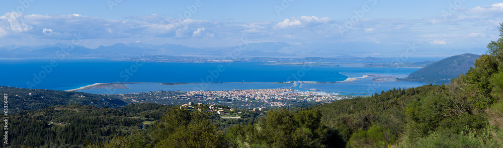 Fototapeta premium Overview on the island of Lefkada in Greece