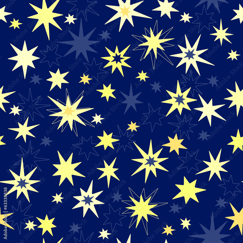Seamless vector pattern with night sky and stars . Seamless vector pattern with night sky and stars .