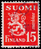 Stamp printed in Finland, shows Coat of arms