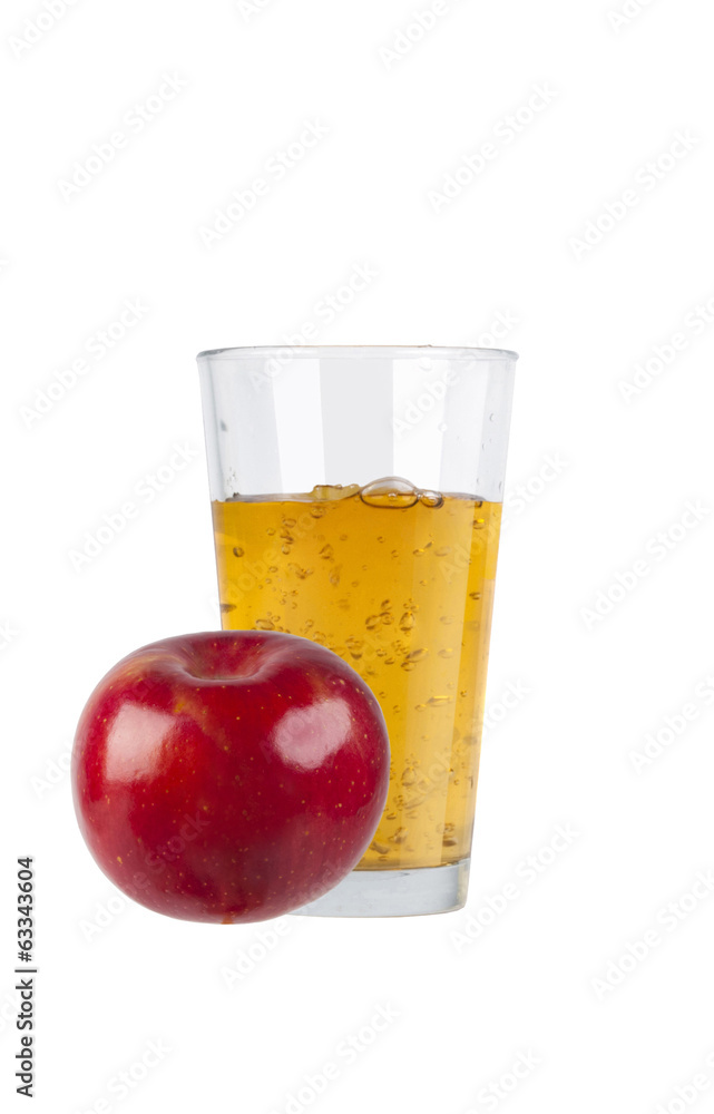 Glass of fresh apple juice with apple Glass of fresh apple juice with apple