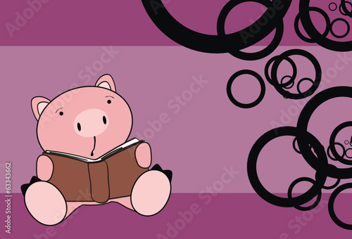 pig baby cartoon reading postal