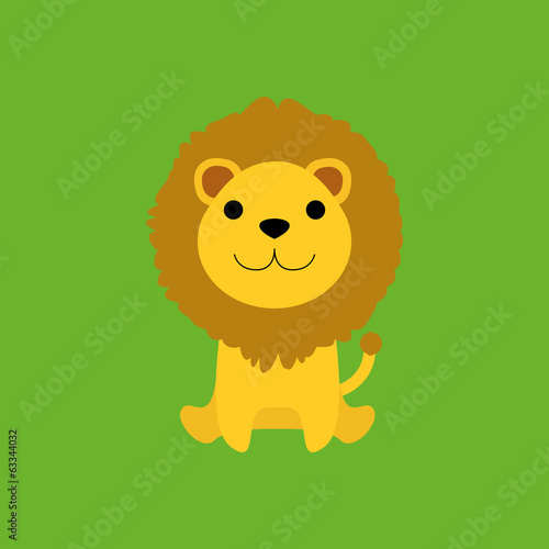 Fototapeta Naklejka Na Ścianę i Meble -  Adorable Cartoon Lion Isolated On Background