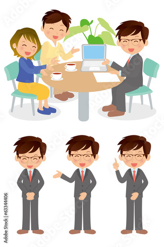 商談　契約　相談のイラスト