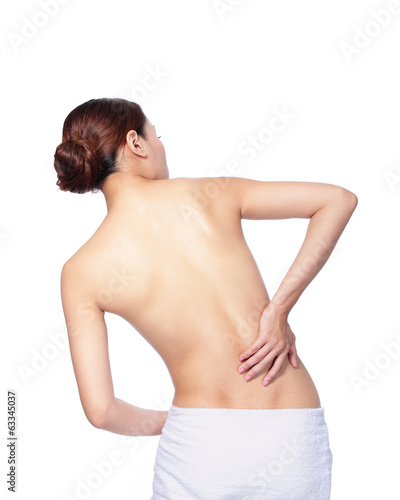 woman feel pain in back and waist