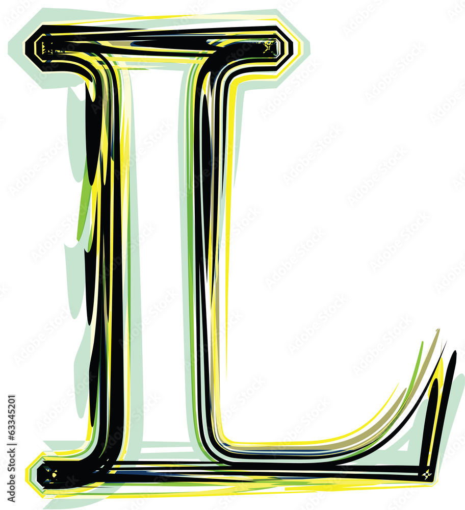 font illustration letter L