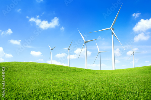 Windmill on a Green Field