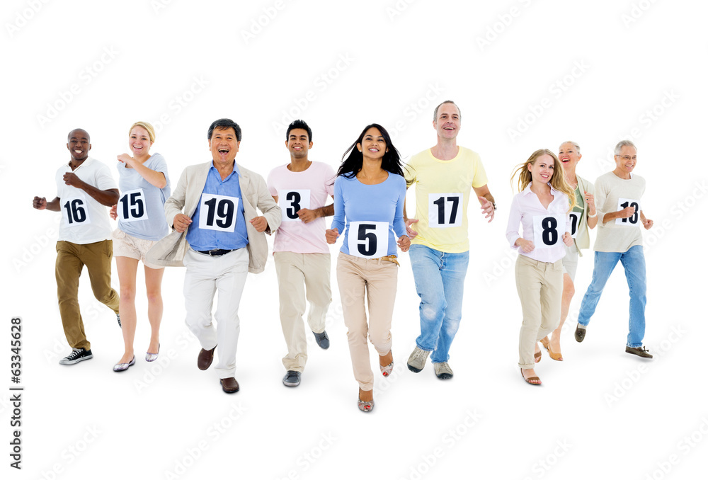 Obraz premium Group of people running race