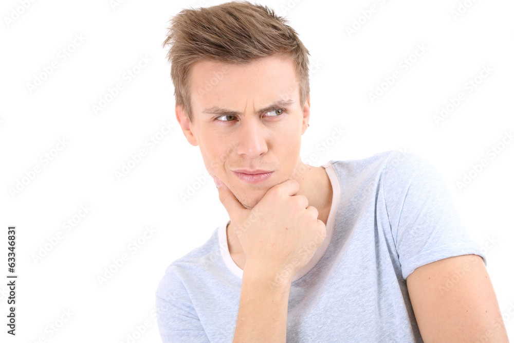 Portrait of handsome young man isolated on white Portrait of handsome young man isolated on white