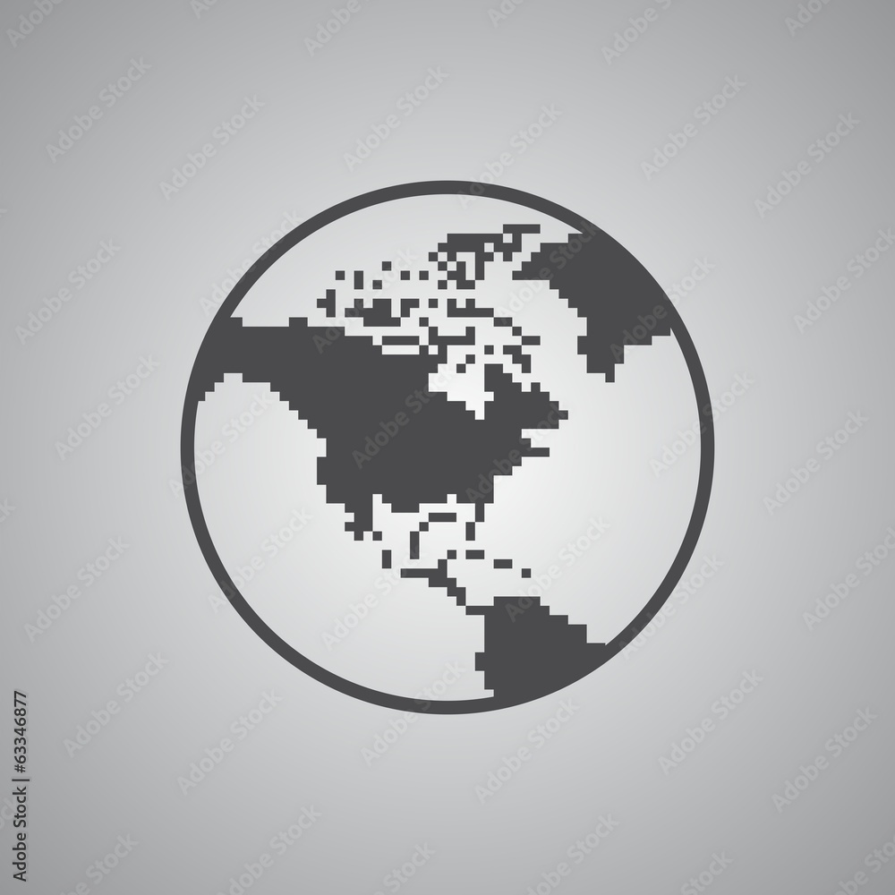 pixel art globe world Stock Vector | Adobe Stock