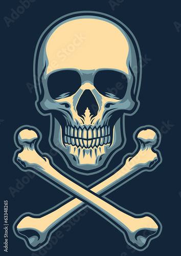 classic skull with crossed bones