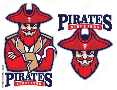 half body pirate mascot