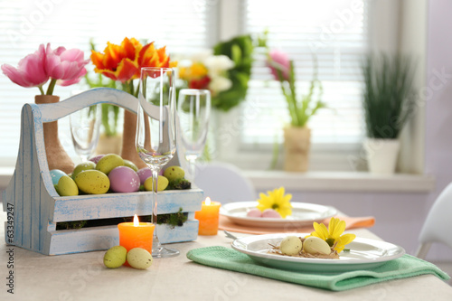 Beautiful holiday Easter table setting