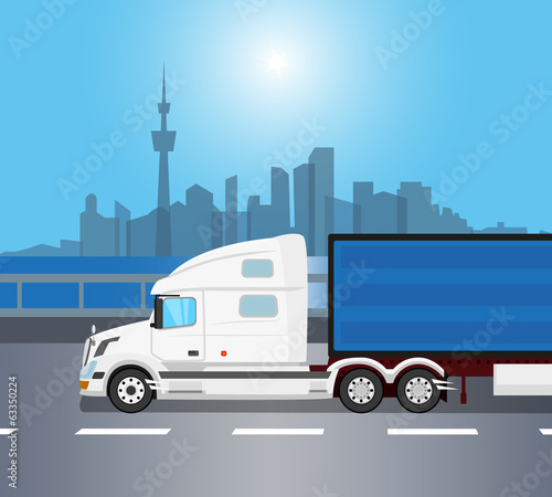 White american truck isolated