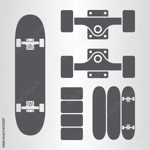 Skateboard, fingerboard icon