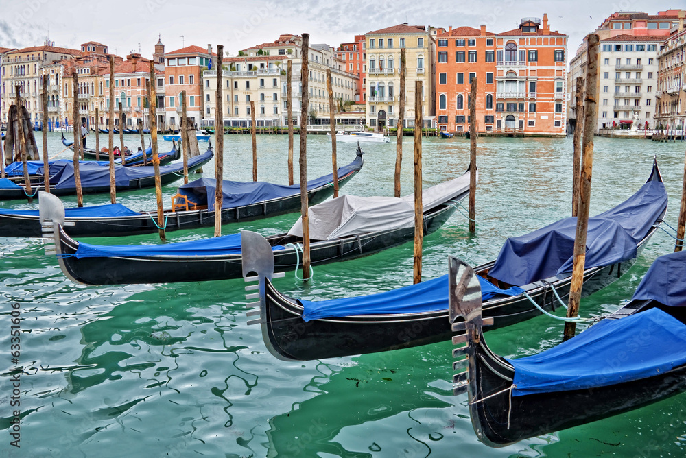 Venice gondolas on the Grand canal