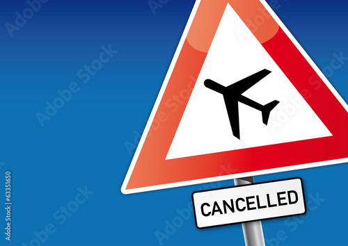 Flug annulliert, Schild