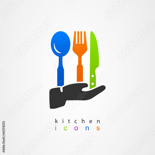 Kitchenware icon fork knife spoon menu waiter