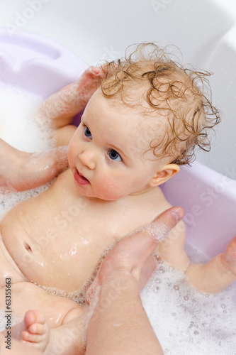 baby in a bath