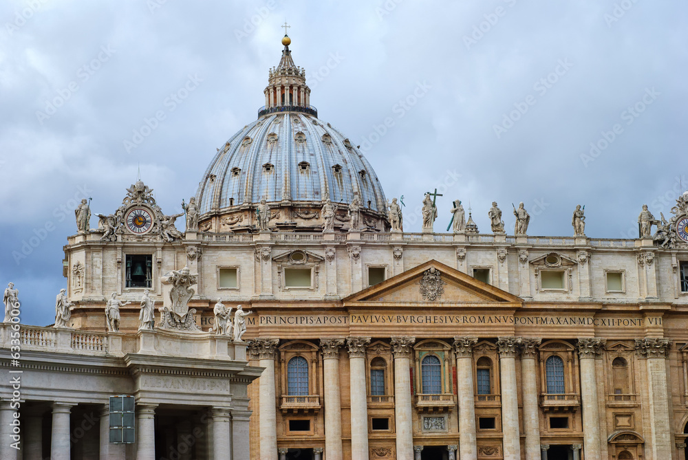Detail of the San Peter Basilica, Vatican, Rome, Italy