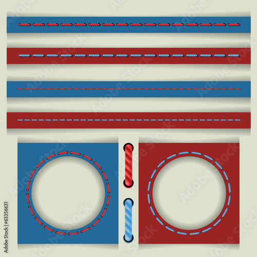 vector set of colored stitches