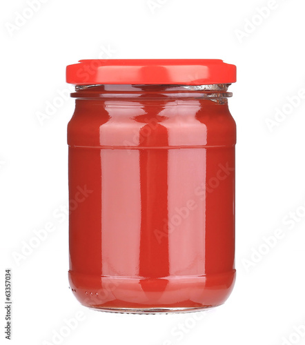 Jar with tomato paste