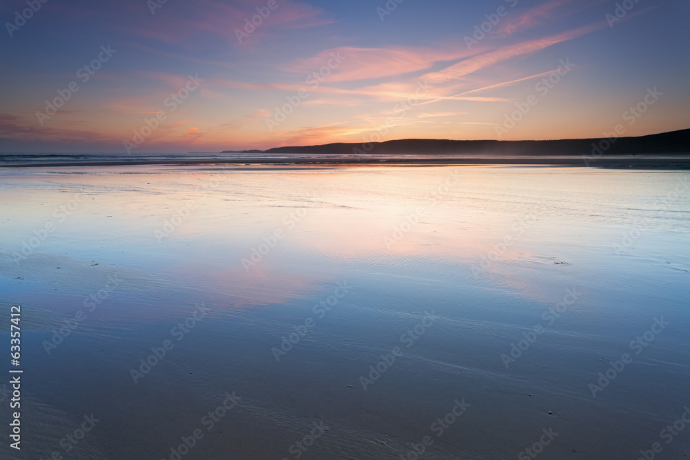 Sunset at Freshwater West beach