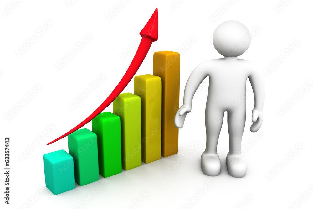 Business man with graph Business man with graph