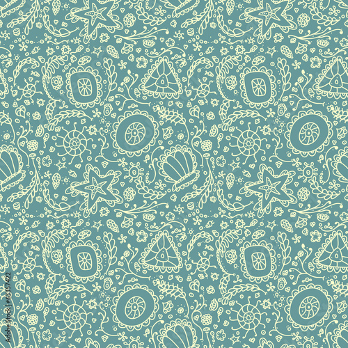 Seamless pattern or background with abstract protozoa