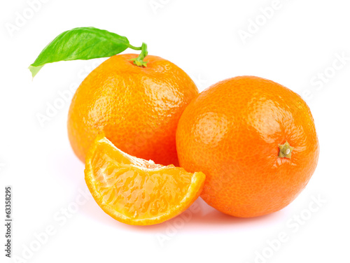 Tangerines isolated on white