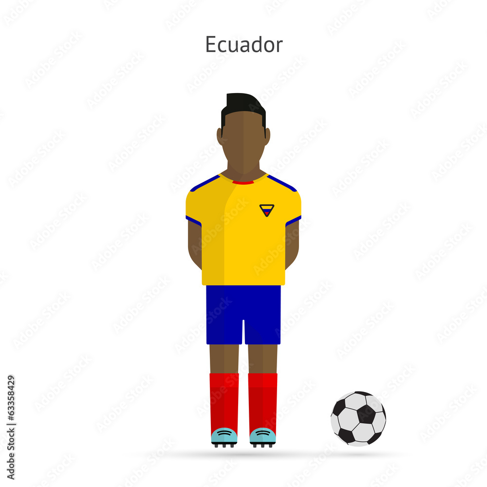 National football player. Ecuador soccer team uniform.