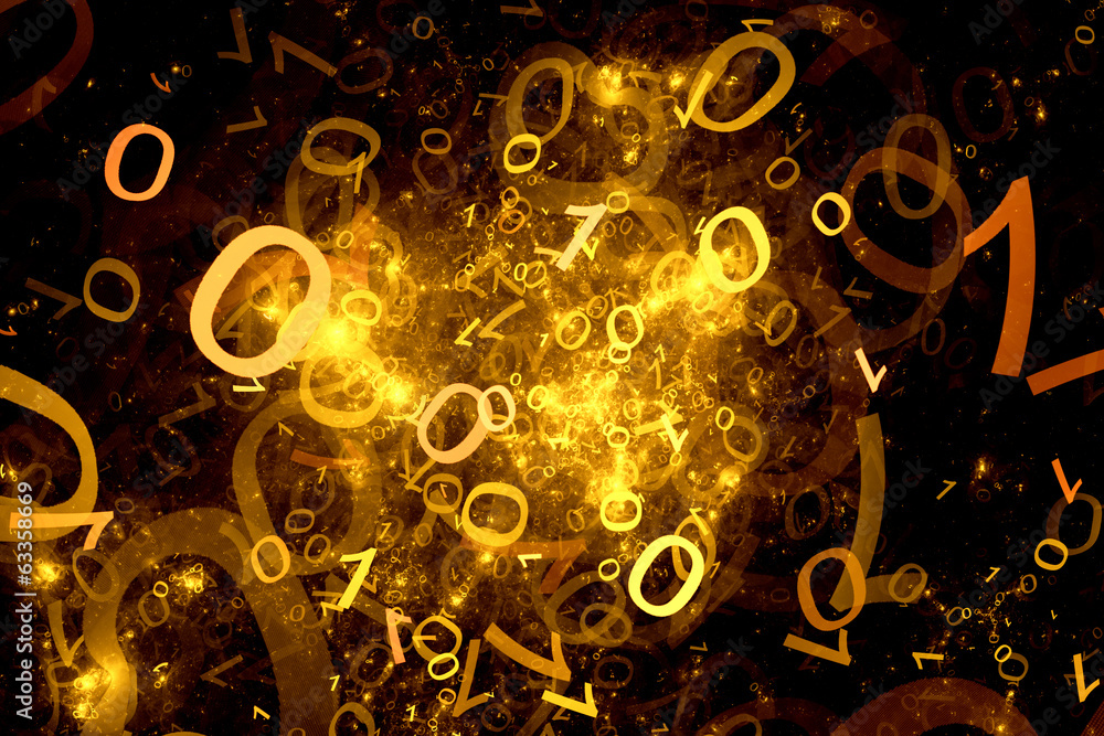 Abstract orange digit background Abstract orange digit background