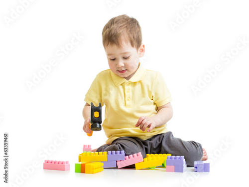child playing with block toys