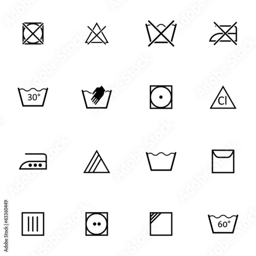 Vector black  washing    icons set