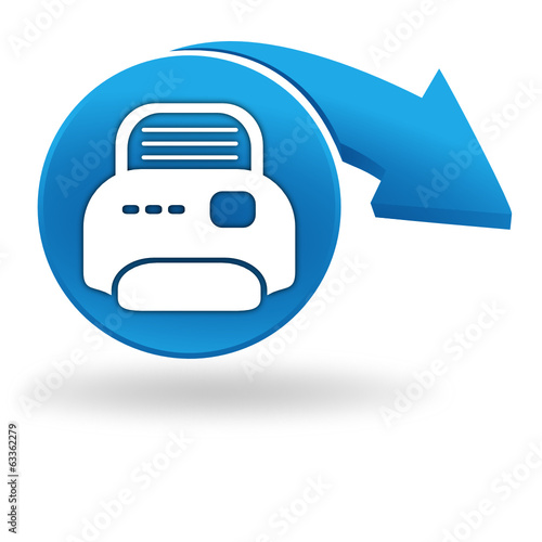 imprimante sur bouton bleu