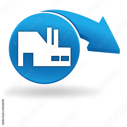 industrie sur bouton bleu