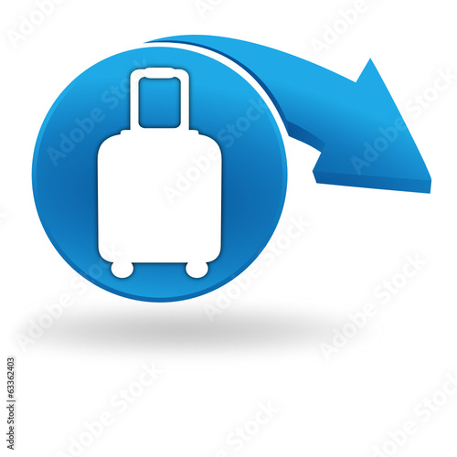 valise sur bouton bleu
