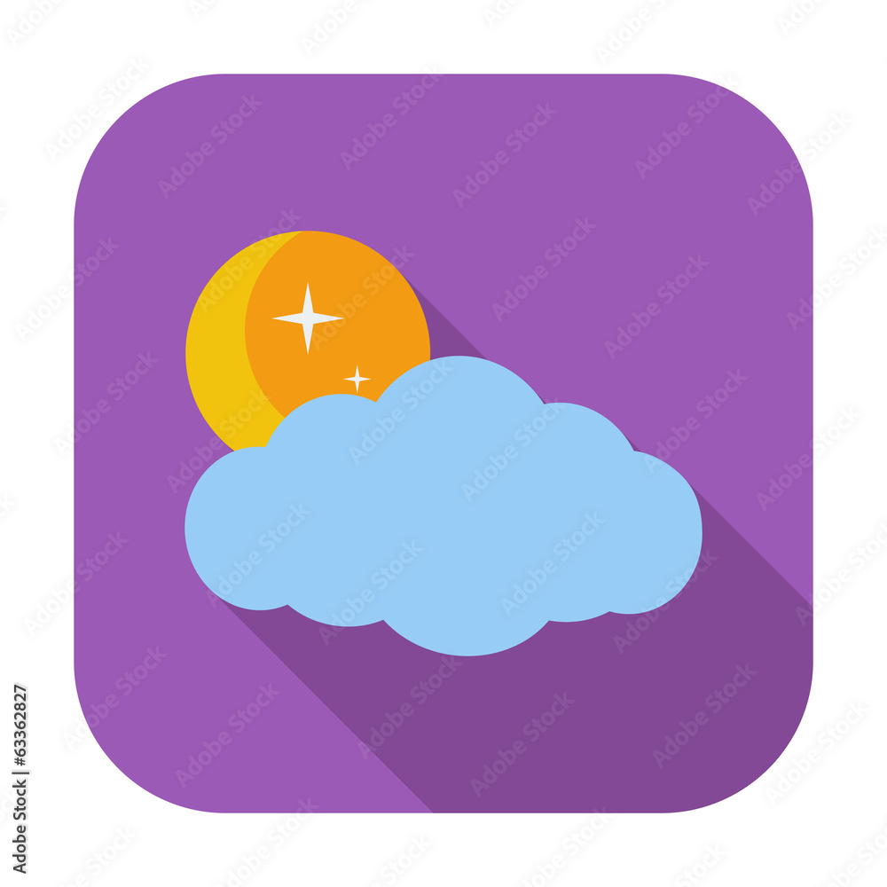 Weather icon. Moon, stars and clouds. Weather icon. Moon, stars and clouds.