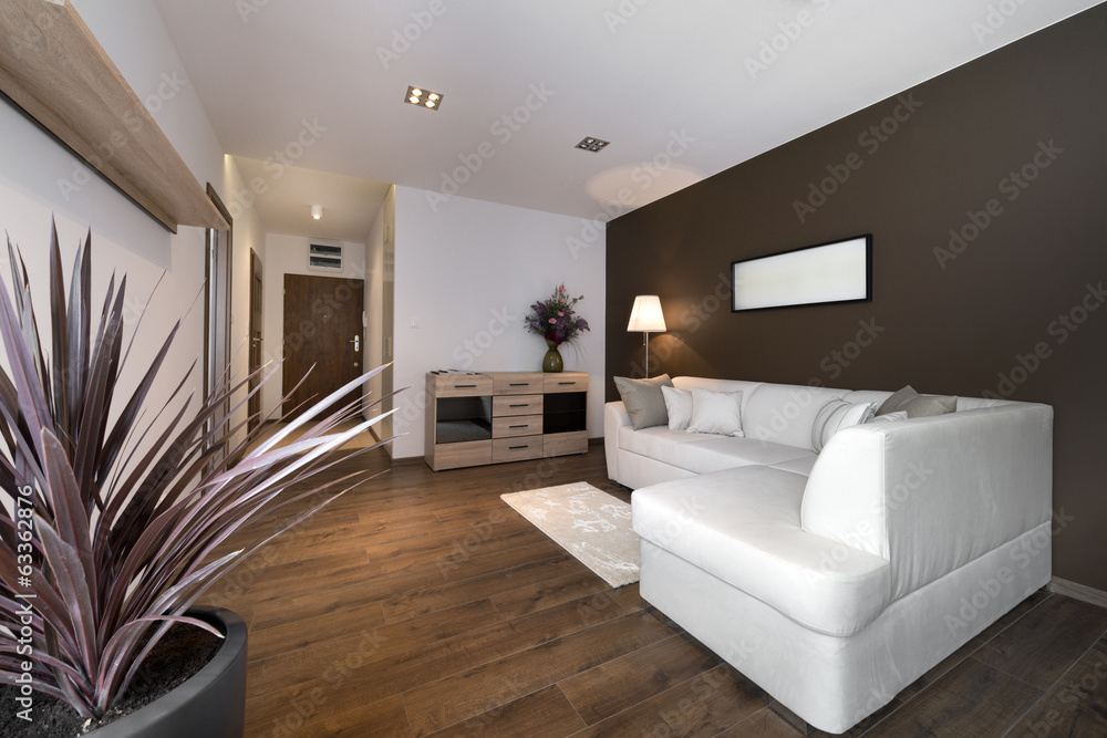 Modern brown interior design living room Modern brown interior design living room