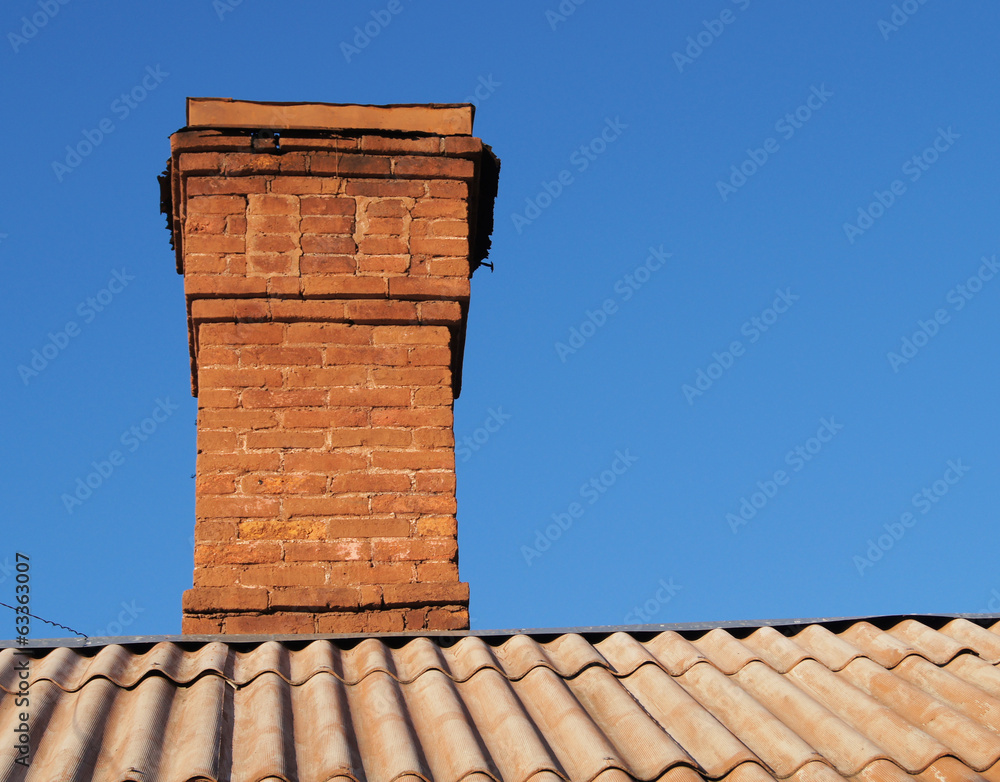 Naklejka premium brick chimney house