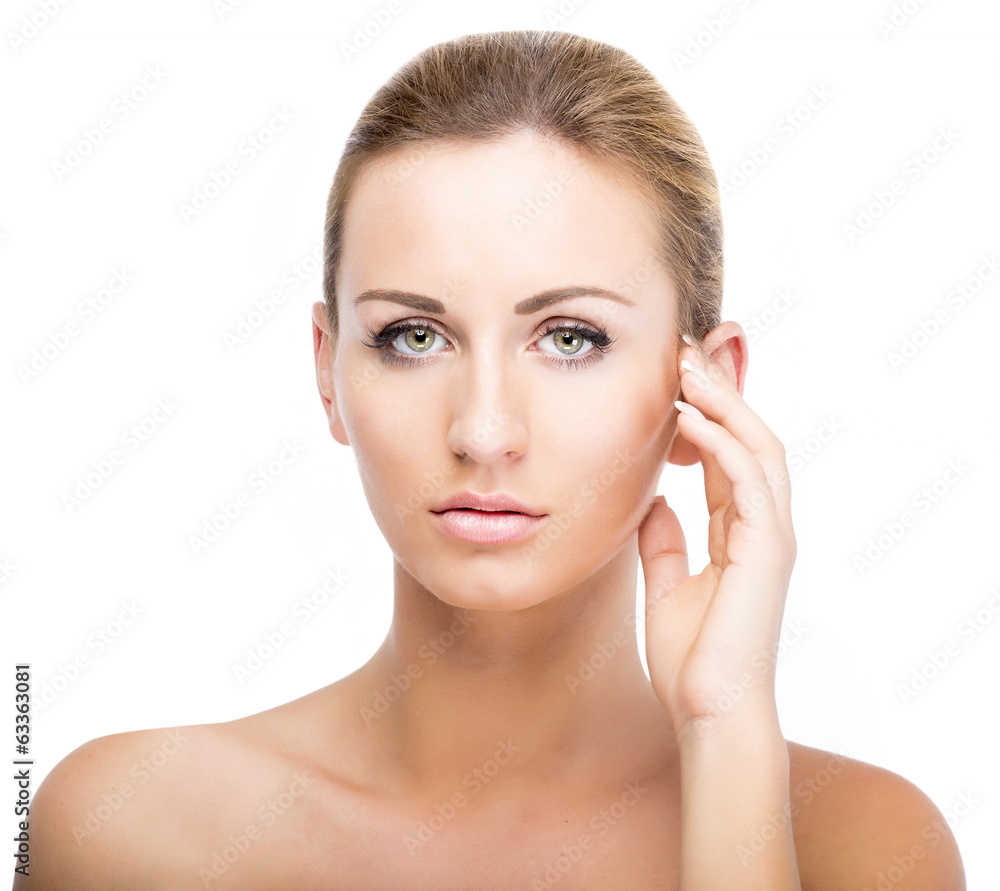 young girl with beautiful hands and fresh skin, natural makeup young girl with beautiful hands and fresh skin, natural makeup