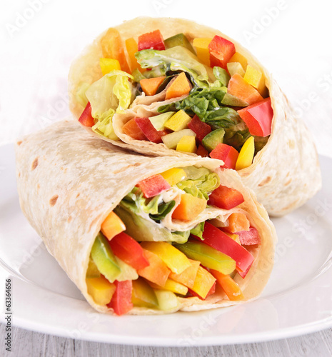 tortilla wrap with vegetables