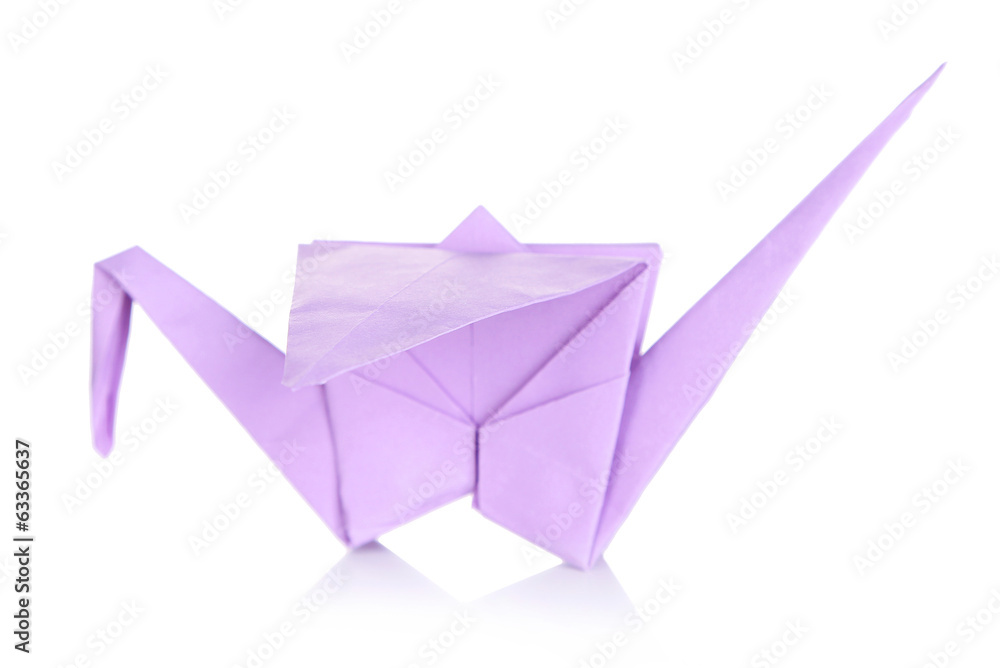 Origami crane, isolated on white Origami crane, isolated on white