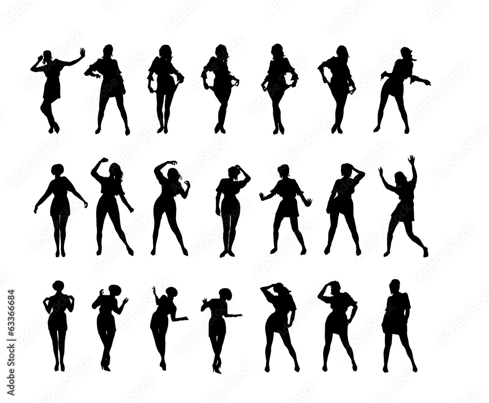 Dancing girls silhouettes 