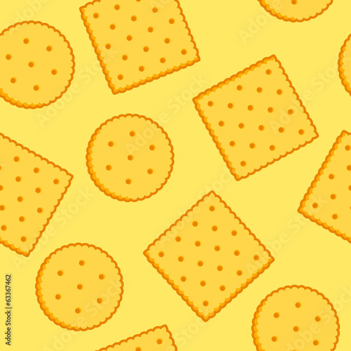 Crispy Crackers seamless texture in yellow color.